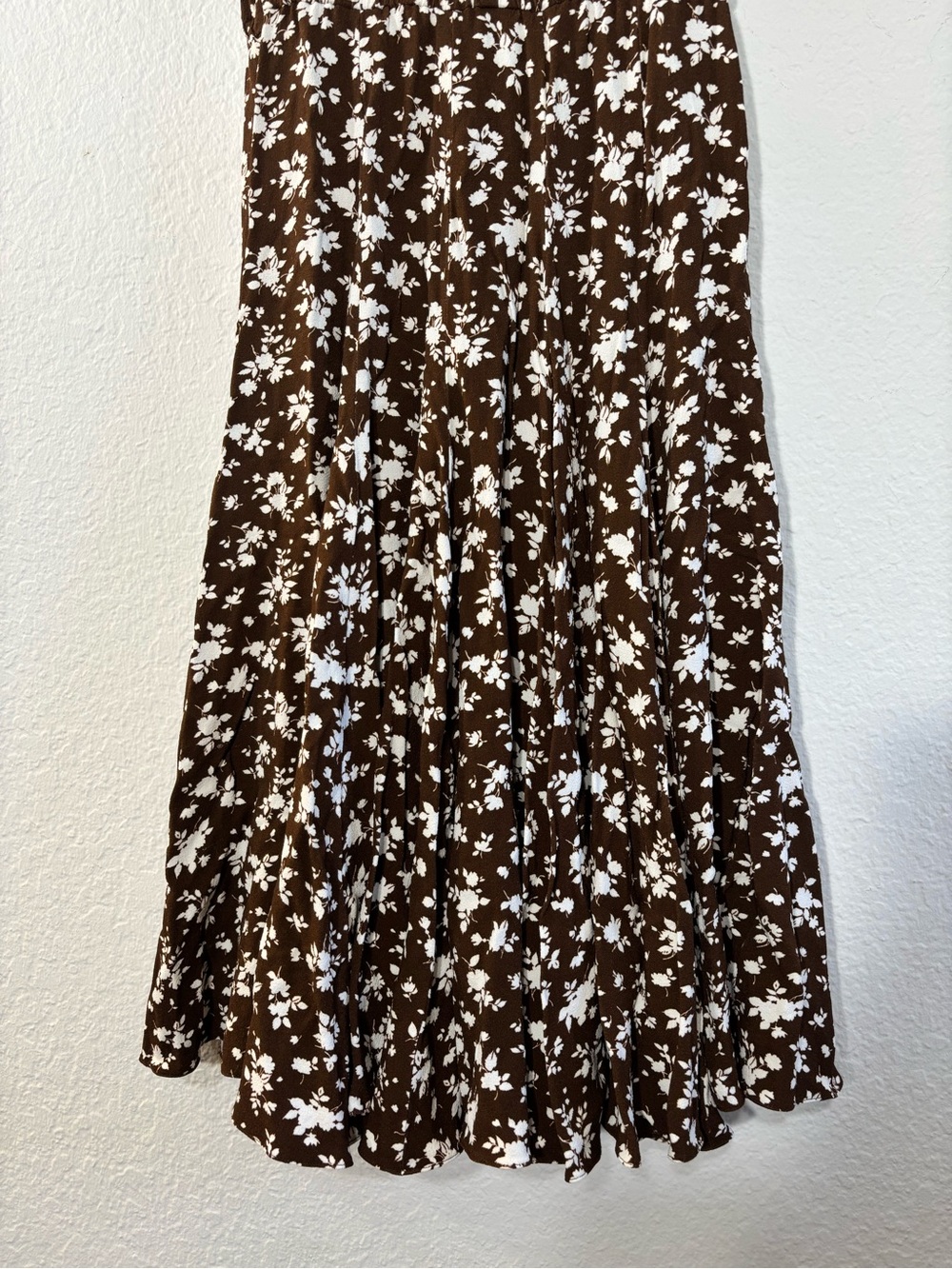 Michael Kors Brown White Floral Short Sleeve Midi Dress Women’s Size 2 - Picture 12 of 15